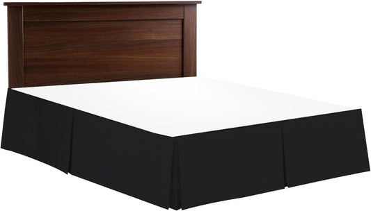 Bed Skirt - Hotel Luxury Bed Skirt Dust Ruffle Soft Double Brushed Microfiber 1800 Platinum Collection 18 inch Tailored Drop, Wrinkle & Fade Resistant - Pleated Bedskirt (Queen, Black)