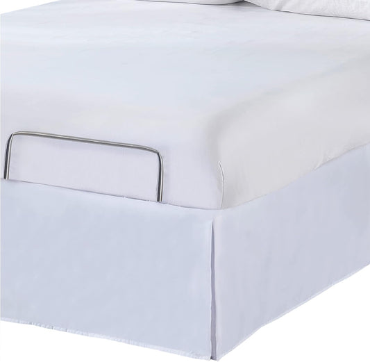 Bed Maker's Wrap-Around Microfiber Bed Skirt for Adjustable Beds, Tailored Style, 15 Inch Drop Length, Full, White